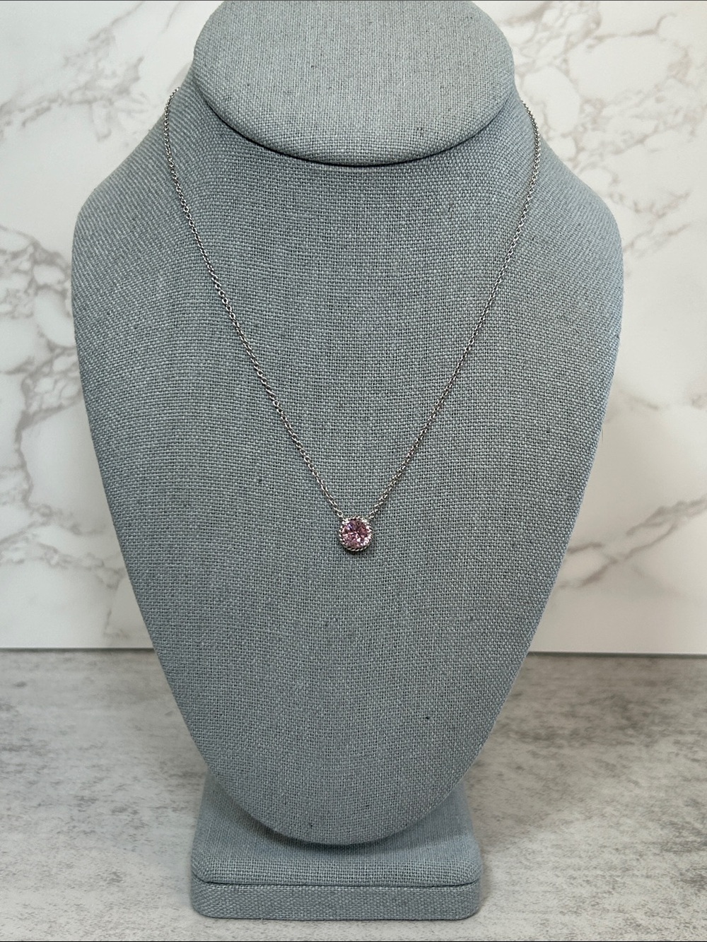 Pink Crystal Pendant Necklace - Women's Jewelry